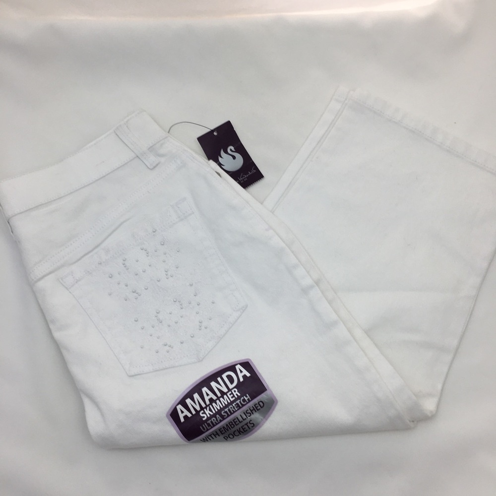 Gloria Vanderbilt Crop Capri White Amanda NWT Sz 6